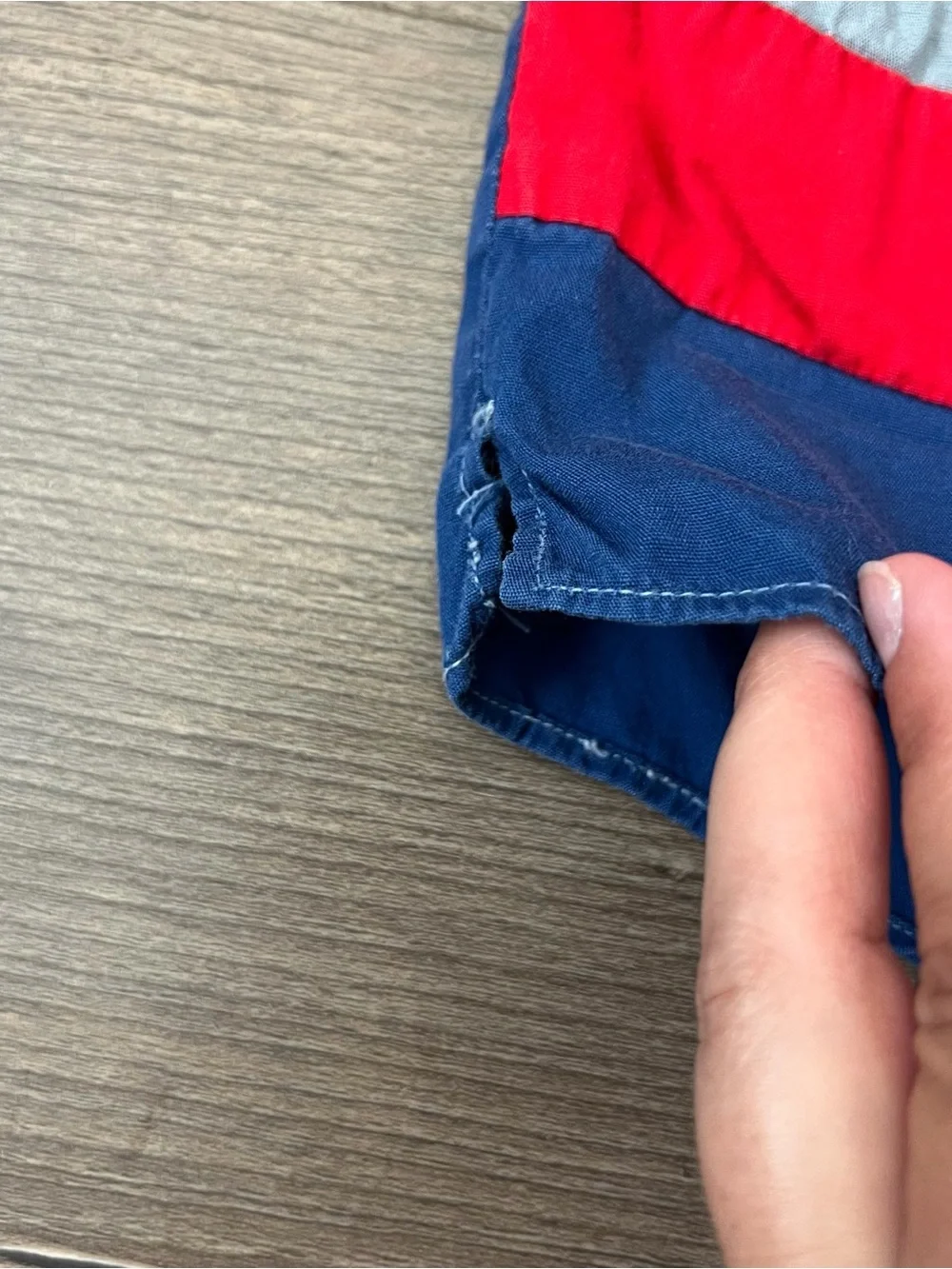 Vintage Toddler Colorblock Swim Shorts - Blue/Red/Grey - Size 3T